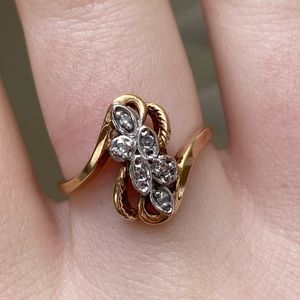 10k Solid Gold Ring with Diamonds